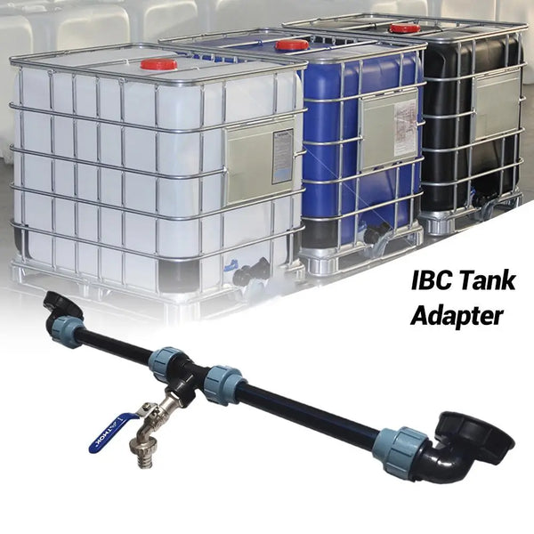 IBC Tank Tap Adapter IBC Tank Thread Faucet With 1 Tube And 2 Curved Connectors Home Garden Irrigation Water Connector 40a