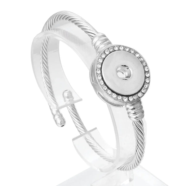 High Quality Metal Snap Jewelry 18mm Snap Button Bracelet for Women Men Fit Snap Button Jewelry Button Bracelet Bangle