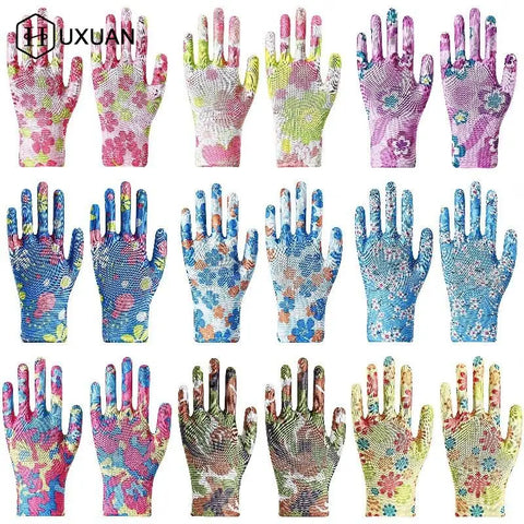 Planting Yard Cleaning Palm-Coated Floral Garden Gloves Women Non-Slip Working Gloves Non-Slip Household Labor Protection Gloves